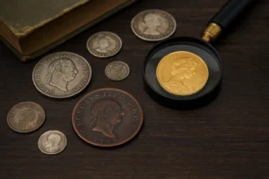 valuing old coins up - vintage collectables